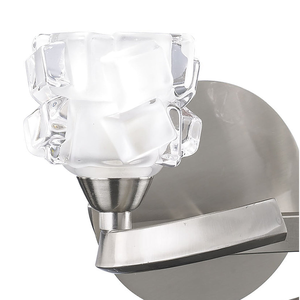 M1854/S Ice Wall Lamp Switched 2 Light G9 ECO Satin Nickel