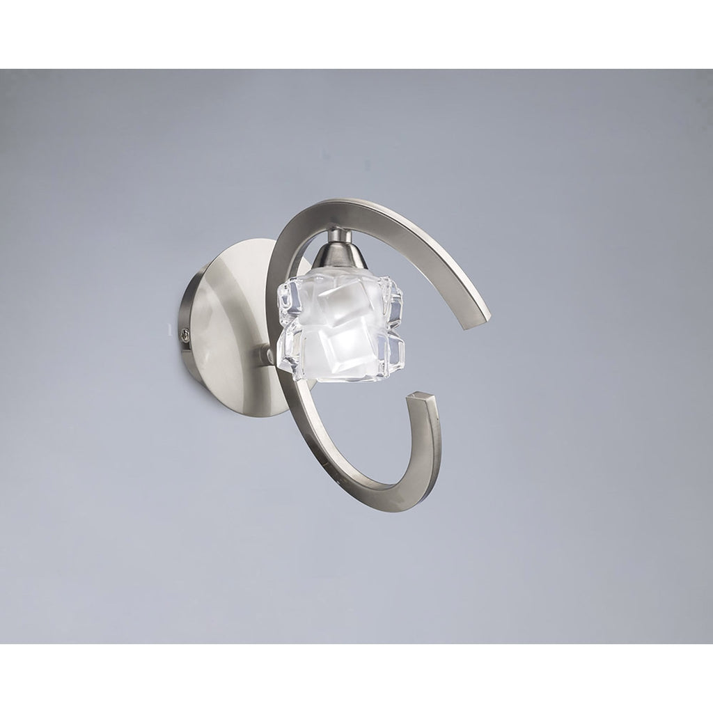 M1855/S Ice Wall Lamp Switched 1 Light G9 ECO Satin Nickel