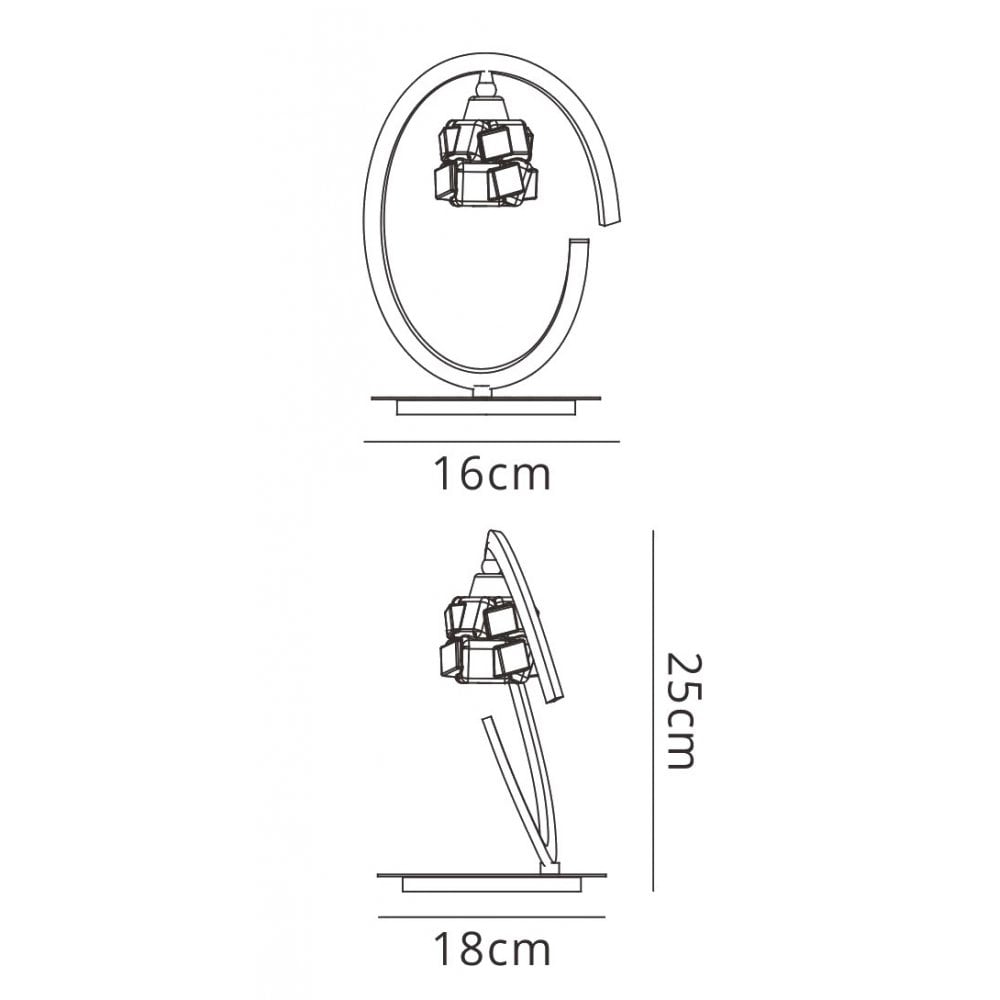 M1856 Ice Table Lamp 1 Light G9 ECO Satin Nickel
