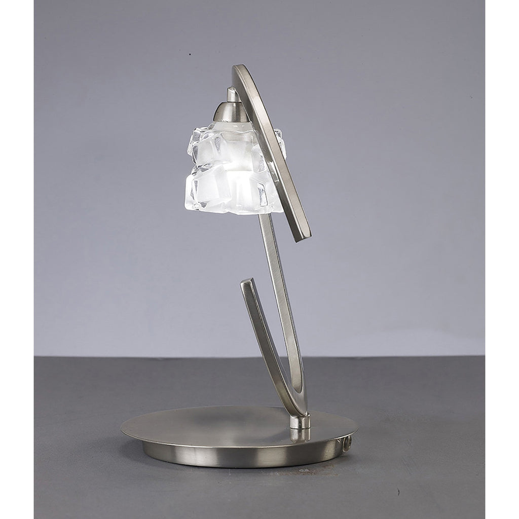 M1856 Ice Table Lamp 1 Light G9 ECO Satin Nickel