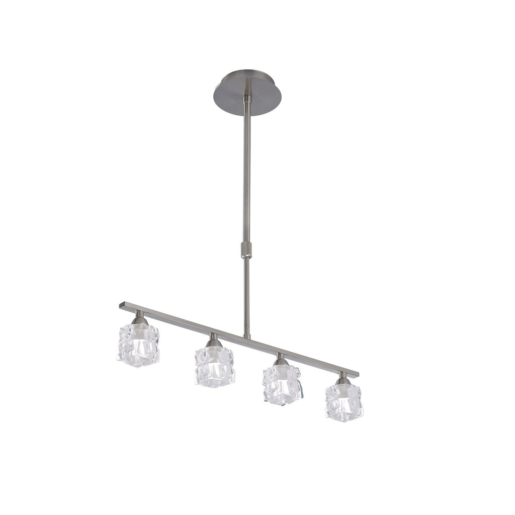 M1857 Ice Linear Pendant 4 Light G9 ECO Bar Satin Nickel