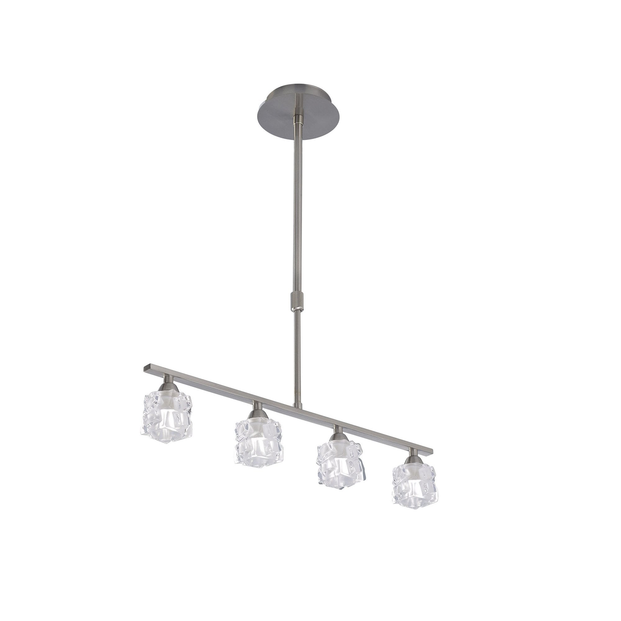 M1857 Ice Linear Pendant 4 Light G9 ECO Bar Satin Nickel