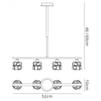 M1857 Ice Linear Pendant 4 Light G9 ECO Bar Satin Nickel