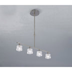M1857 Ice Linear Pendant 4 Light G9 ECO Bar Satin Nickel