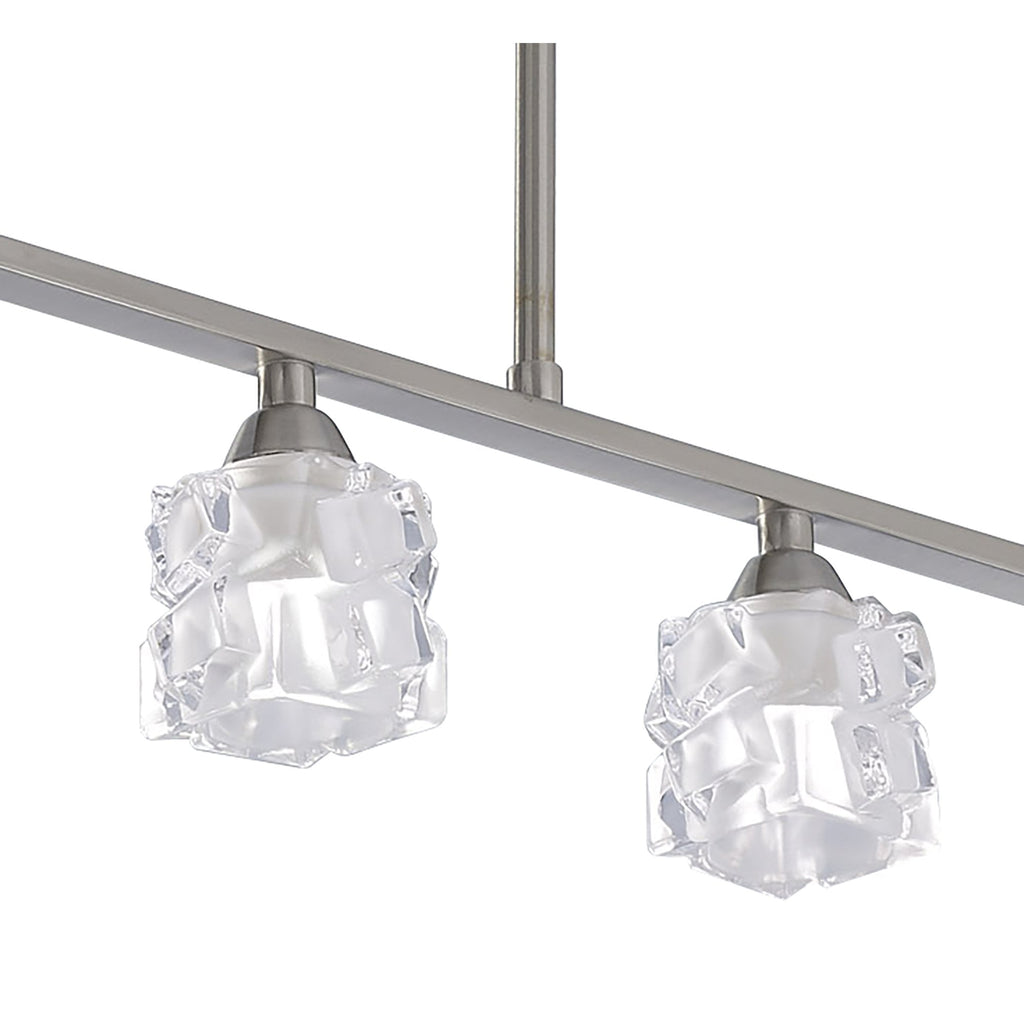 M1857 Ice Linear Pendant 4 Light G9 ECO Bar Satin Nickel