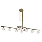 M1860 Ice Rectangular Telescopic 8 Light G9 ECO Antique Brass