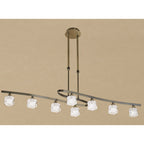 M1860 Ice Rectangular Telescopic 8 Light G9 ECO Antique Brass
