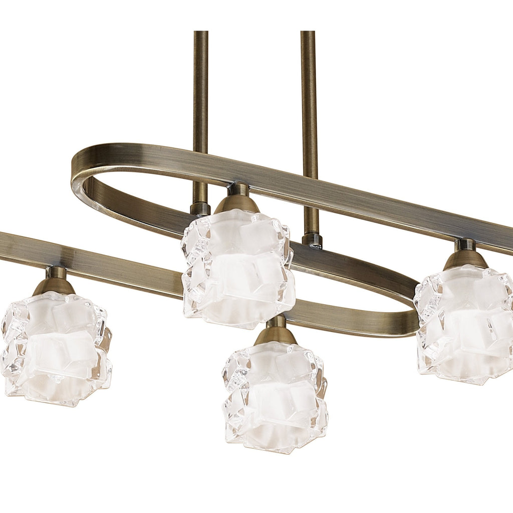 M1860 Ice Rectangular Telescopic 8 Light G9 ECO Antique Brass