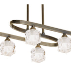 M1860 Ice Rectangular Telescopic 8 Light G9 ECO Antique Brass