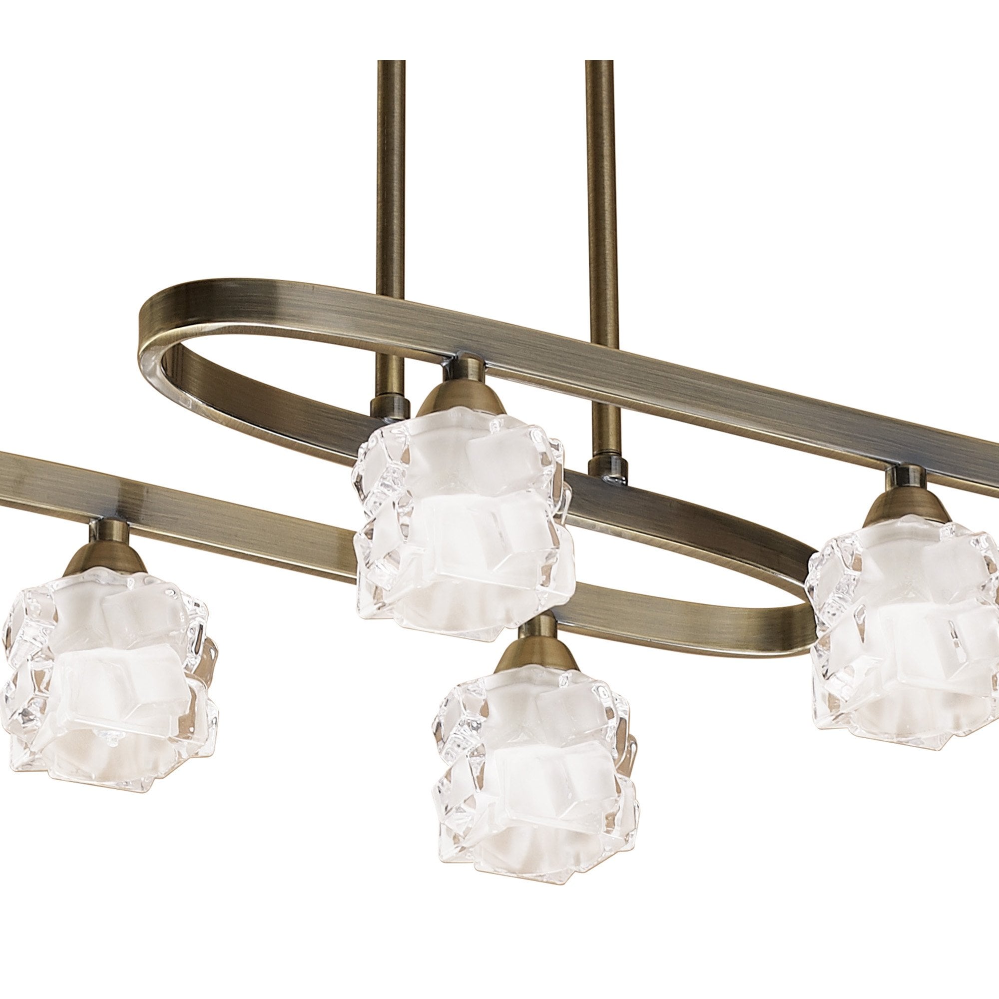 M1860 Ice Rectangular Telescopic 8 Light G9 ECO Antique Brass