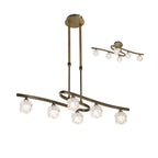 M1861 Ice Rectangular Telescopic Convertible To Semi Flush 6 Light G9 ECO Antique Brass