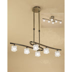 M1861 Ice Rectangular Telescopic Convertible To Semi Flush 6 Light G9 ECO Antique Brass