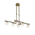 M1861 Ice Rectangular Telescopic Convertible To Semi Flush 6 Light G9 ECO Antique Brass