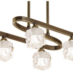 M1861 Ice Rectangular Telescopic Convertible To Semi Flush 6 Light G9 ECO Antique Brass