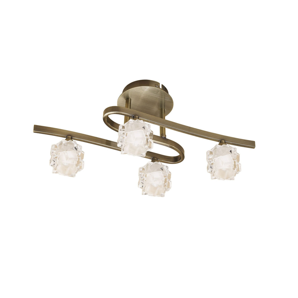 M1863 Ice Square Ceiling 4 Light G9 ECO Antique Brass