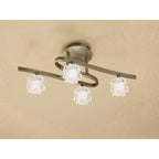 M1863 Ice Square Ceiling 4 Light G9 ECO Antique Brass