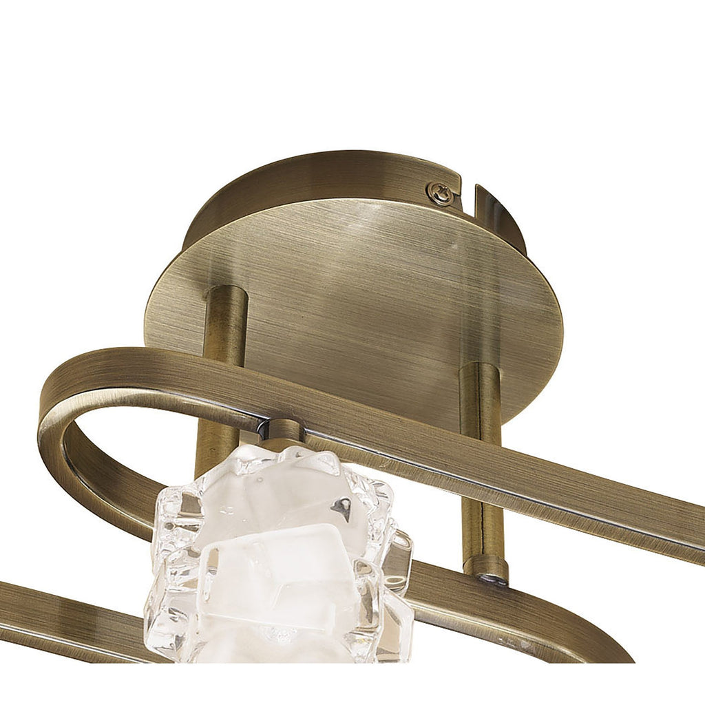 M1863 Ice Square Ceiling 4 Light G9 ECO Antique Brass