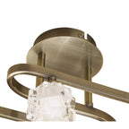 M1863 Ice Square Ceiling 4 Light G9 ECO Antique Brass