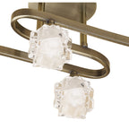 M1863 Ice Square Ceiling 4 Light G9 ECO Antique Brass