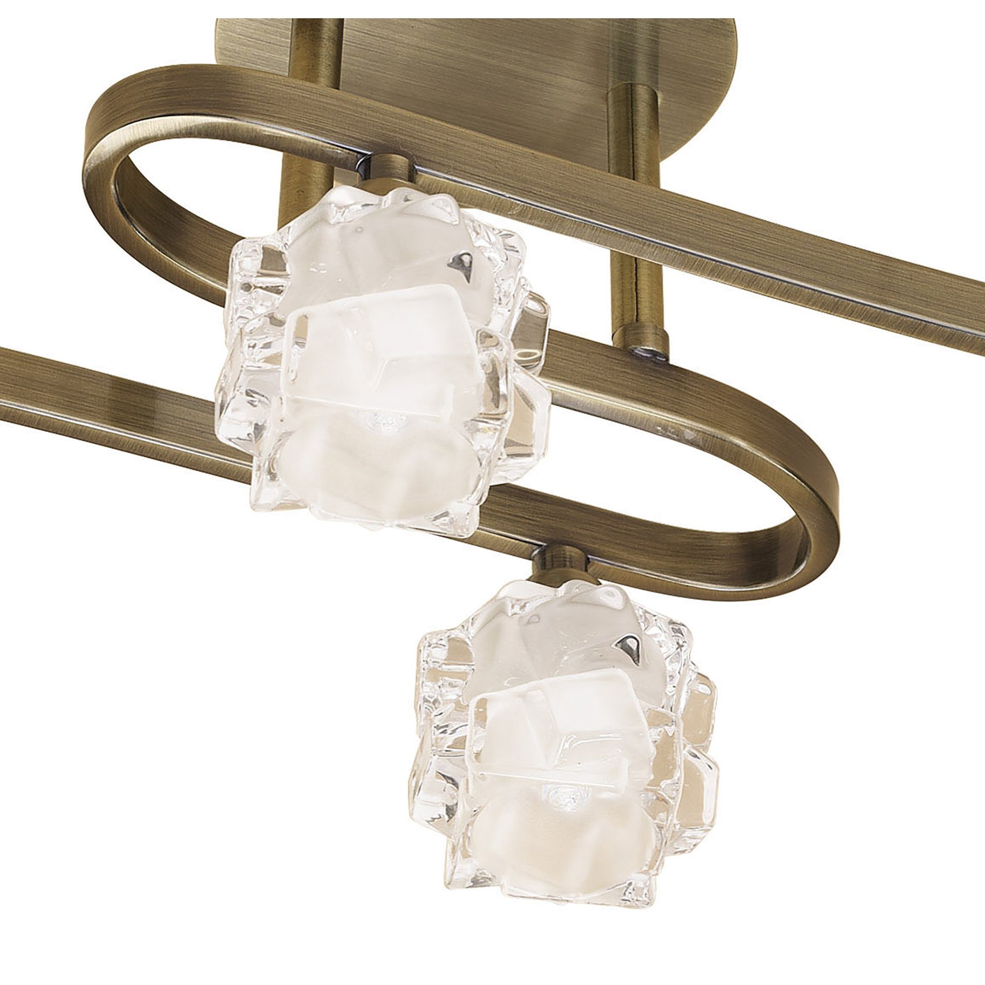 M1863 Ice Square Ceiling 4 Light G9 ECO Antique Brass