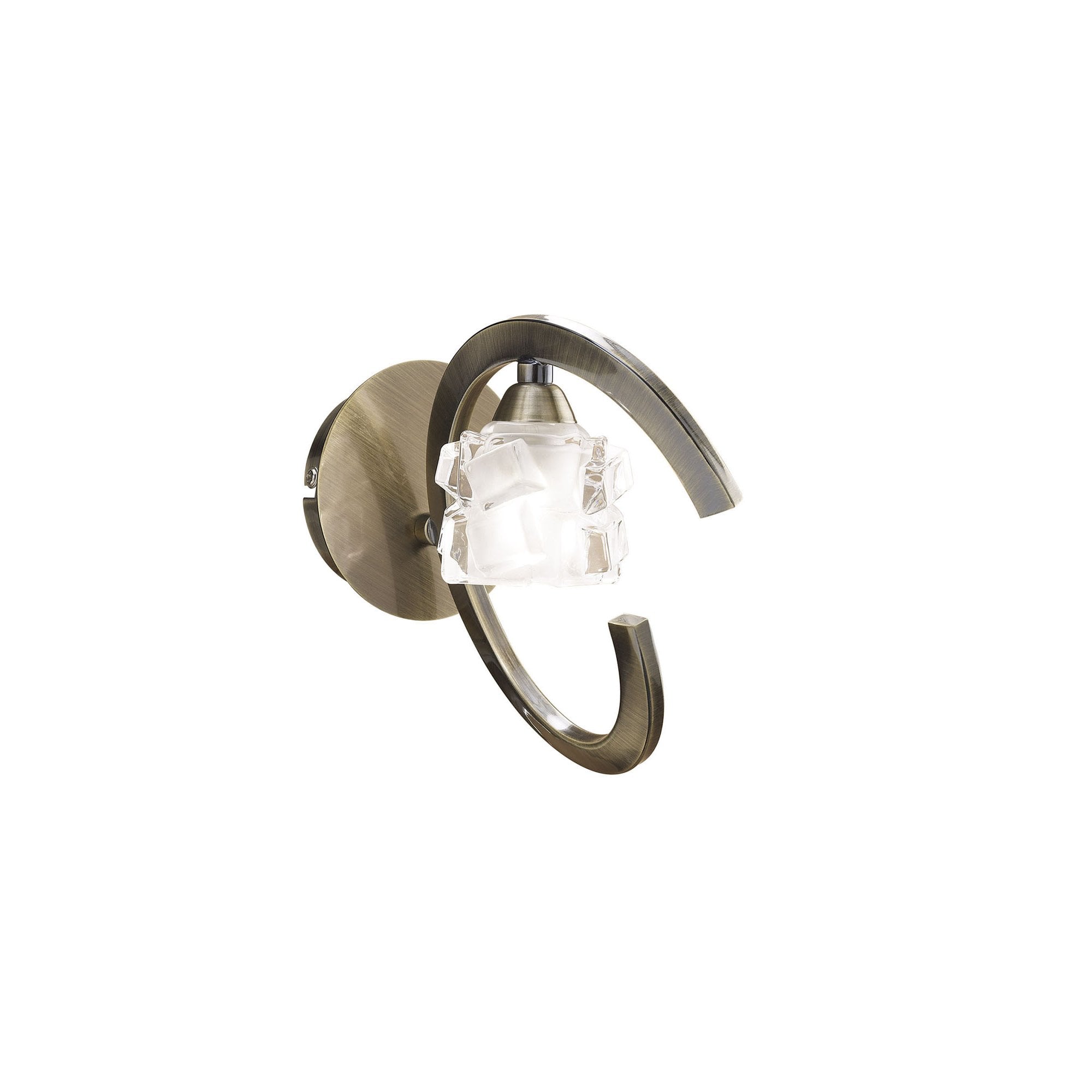 M1865/S Ice Wall Lamp Switched 1 Light G9 ECO Antique Brass