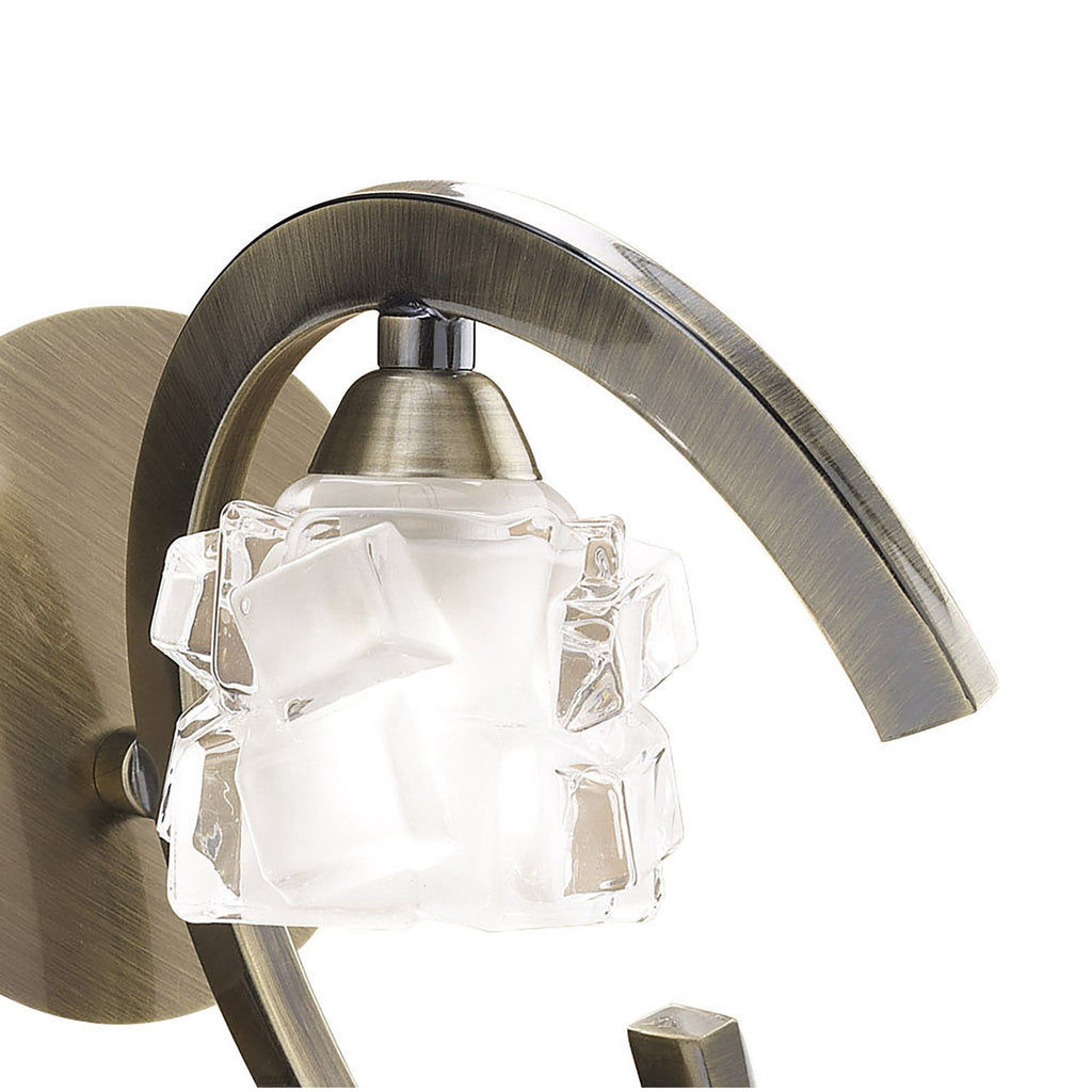 M1865/S Ice Wall Lamp Switched 1 Light G9 ECO Antique Brass