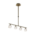 M1867 Ice Linear Pendant 4 Light G9 ECO Bar Antique Brass