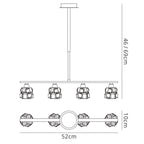 M1867 Ice Linear Pendant 4 Light G9 ECO Bar Antique Brass