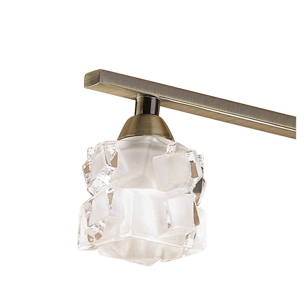 M1867 Ice Linear Pendant 4 Light G9 ECO Bar Antique Brass