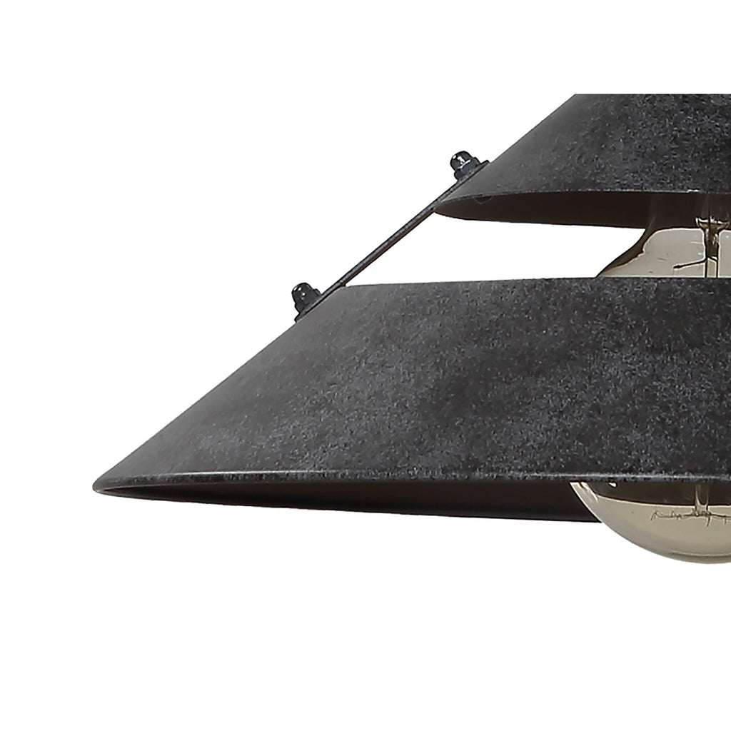 M5441 Industrial Ceiling 1 Light 40W E27 Medium Oxide Metal Black Belt