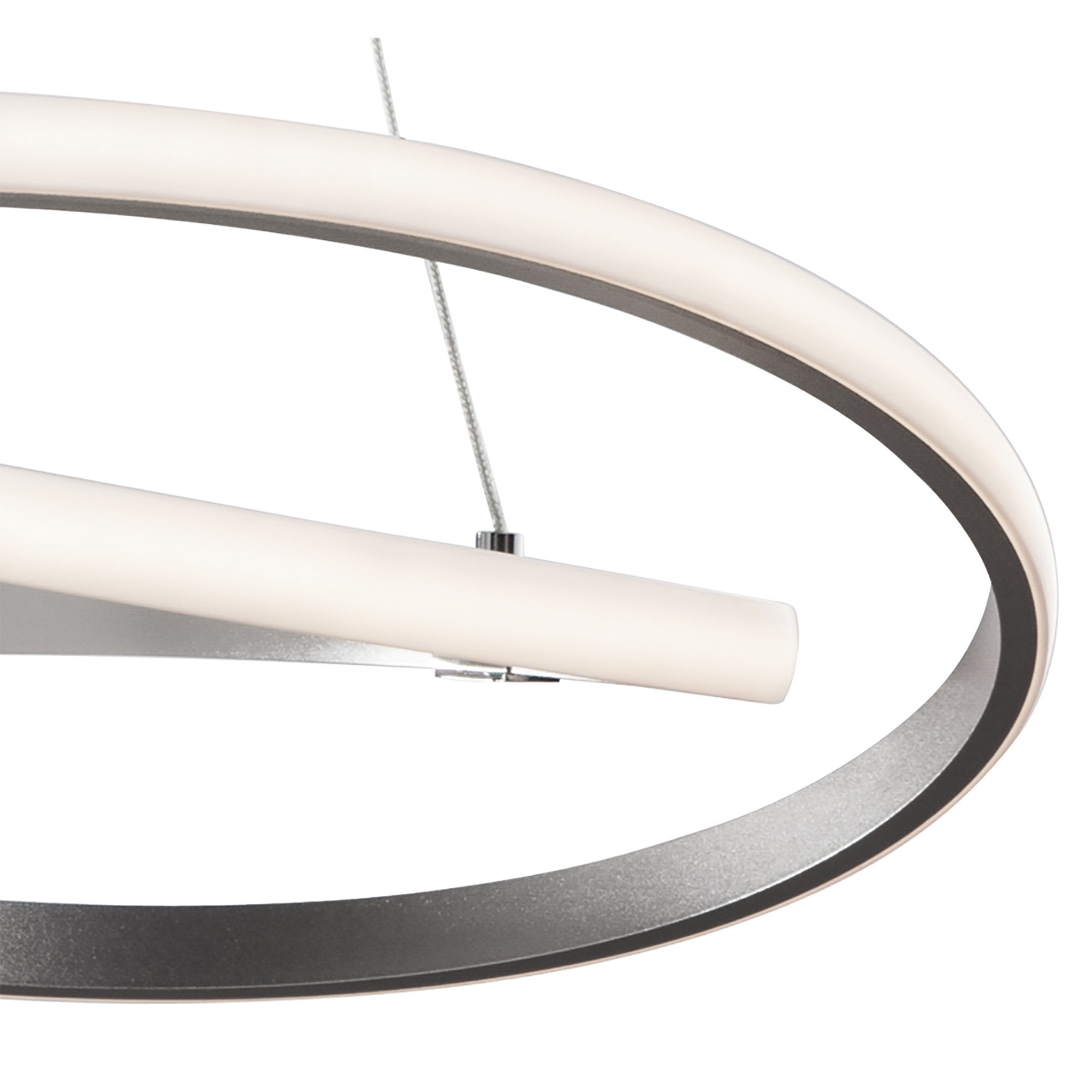 M5725 Infinity Pendant 42W LED Dimmable Silver/Polished Chrome/White Acrylic