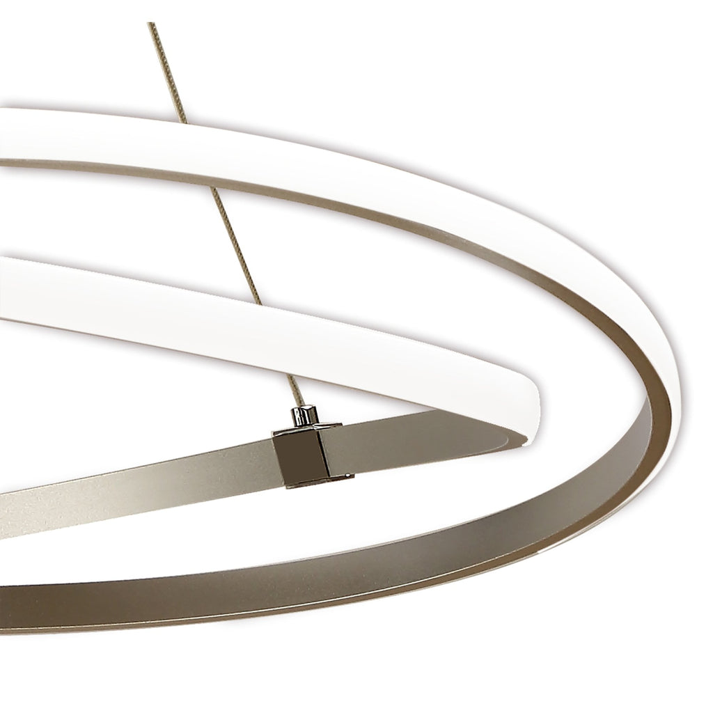 M5726 Infinity Pendant 60W LED Dimmable Silver/Polished Chrome/White Acrylic