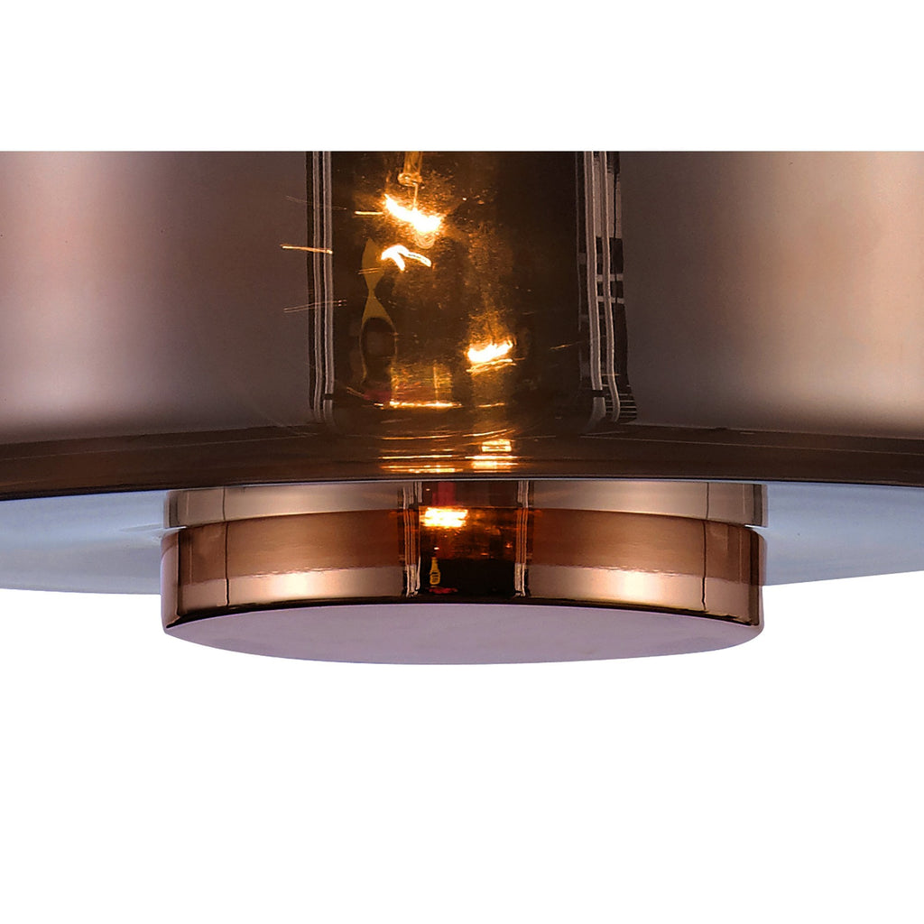 M6190 Jarras Pendant 40cm Round 1 Light Copper / Rose Gold Glass (S)