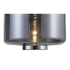M6191 Jarras Pendant 40cm Round 1 Light Chrome / Ash Grey Glass