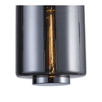 M6194 Jarras Pendant 30cm Round 1 Light Chrome / Ash Grey Glass