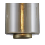 M6195 Jarras Pendant 30cm Round 1 Light Matt Gold / Cognac Glass