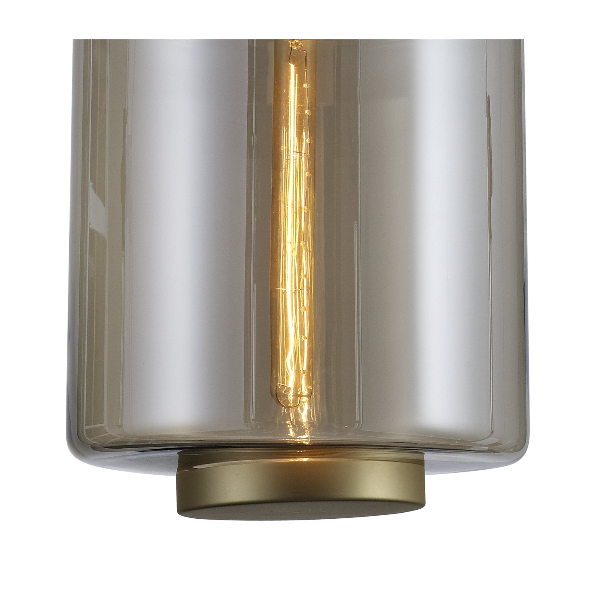M6195 Jarras Pendant 30cm Round 1 Light Matt Gold / Cognac Glass
