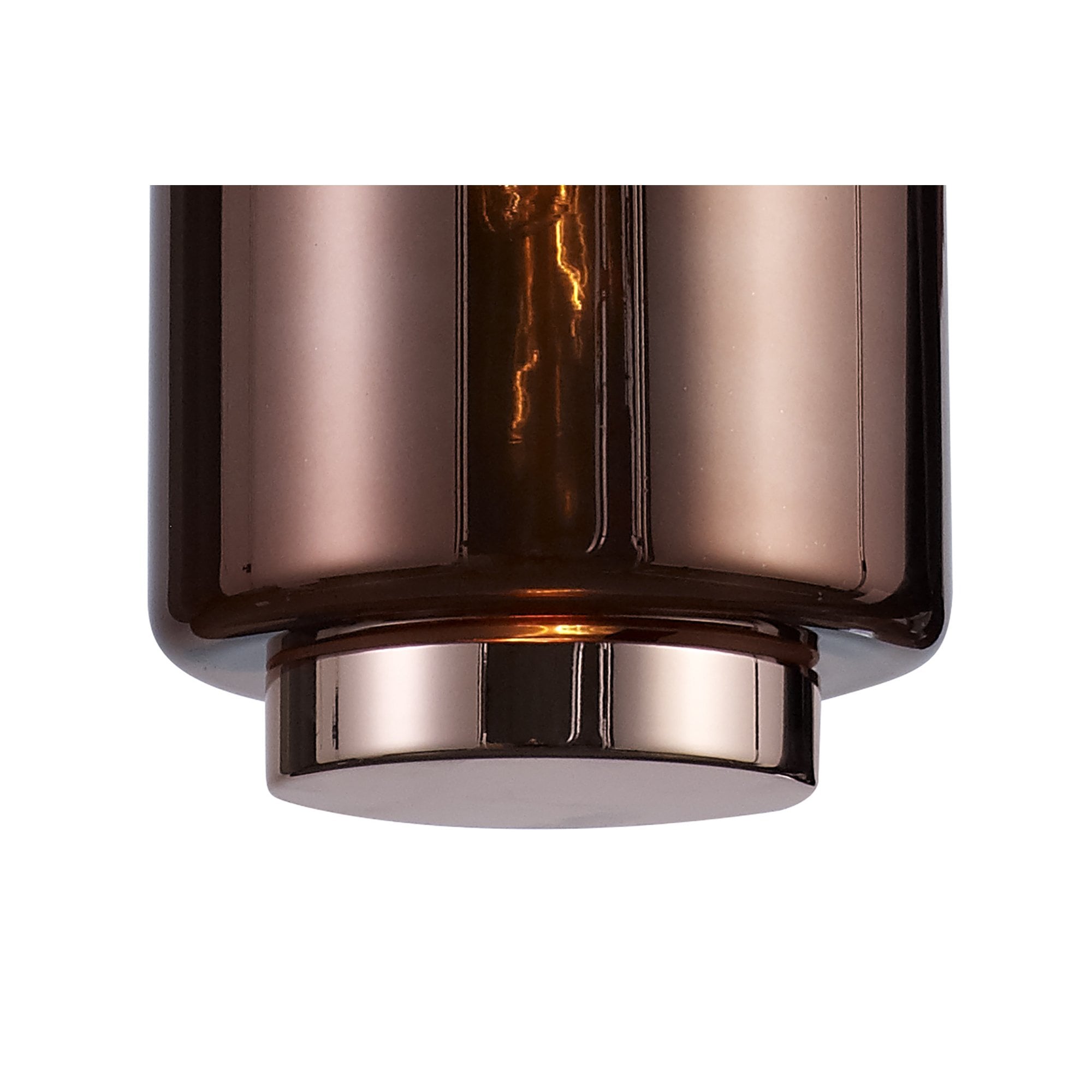 M6196 Jarras Pendant 20cm Round 1 Light Copper/Rose Gold Glass