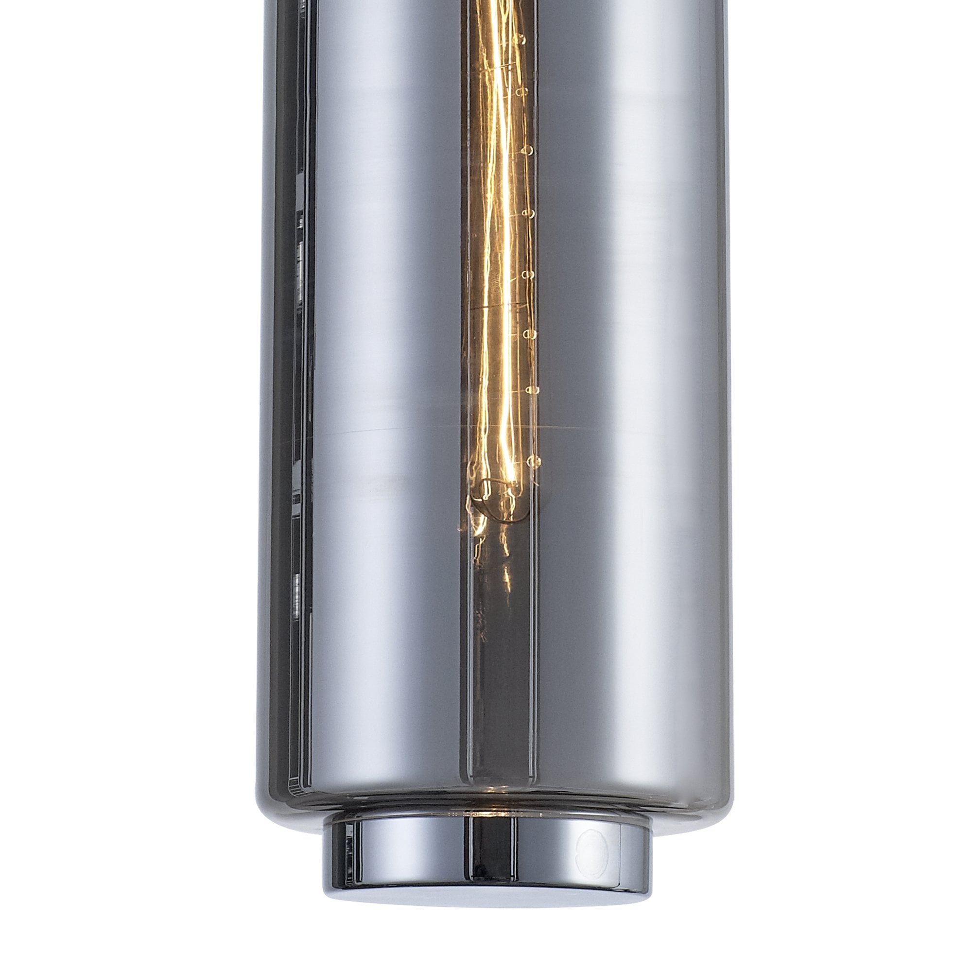 M6197 Jarras Pendant 20cm Round 1 Light Chrome/Ash Grey Glass