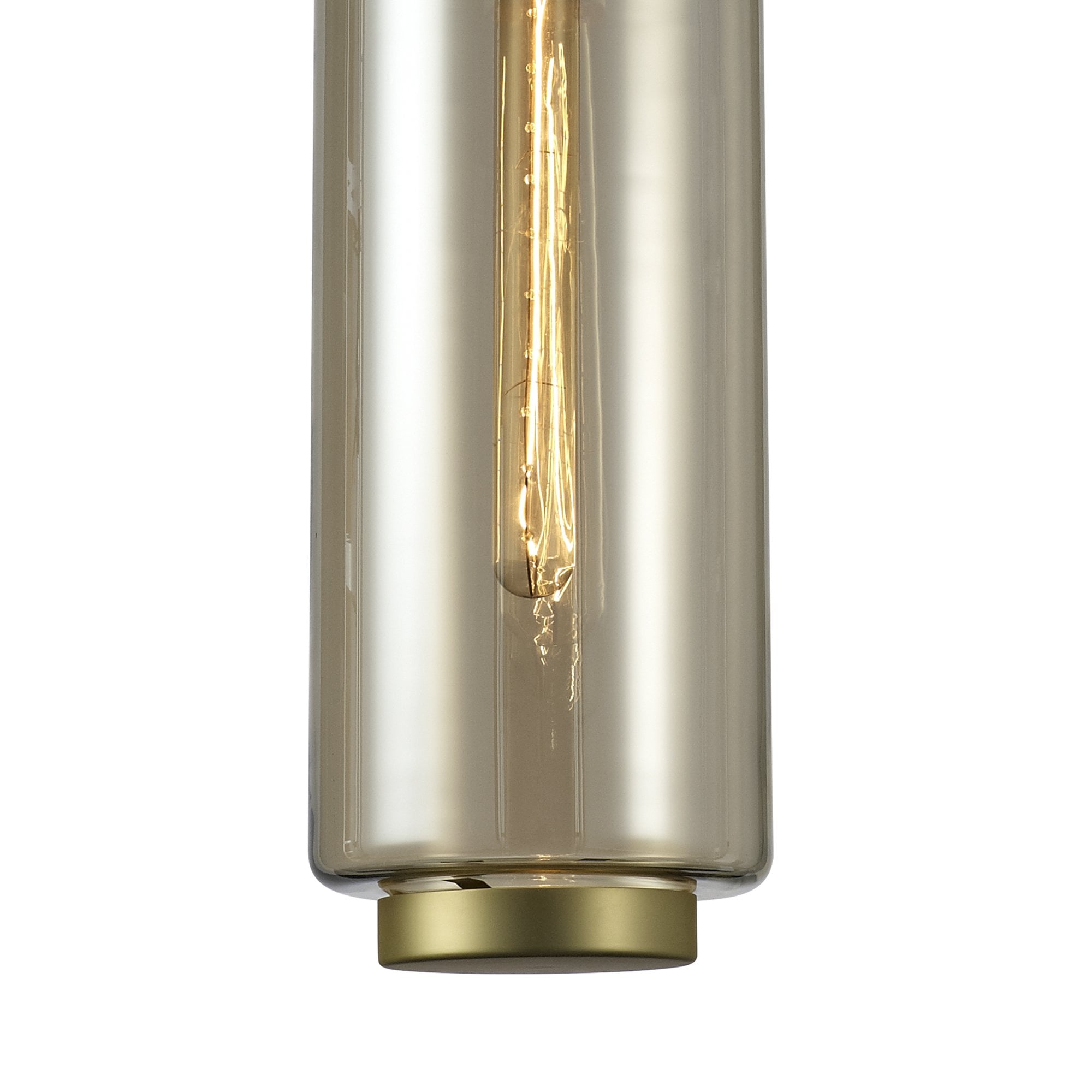 M6198 Jarras Pendant 20cm Round 1 Light Matt Gold/Cognac Glass