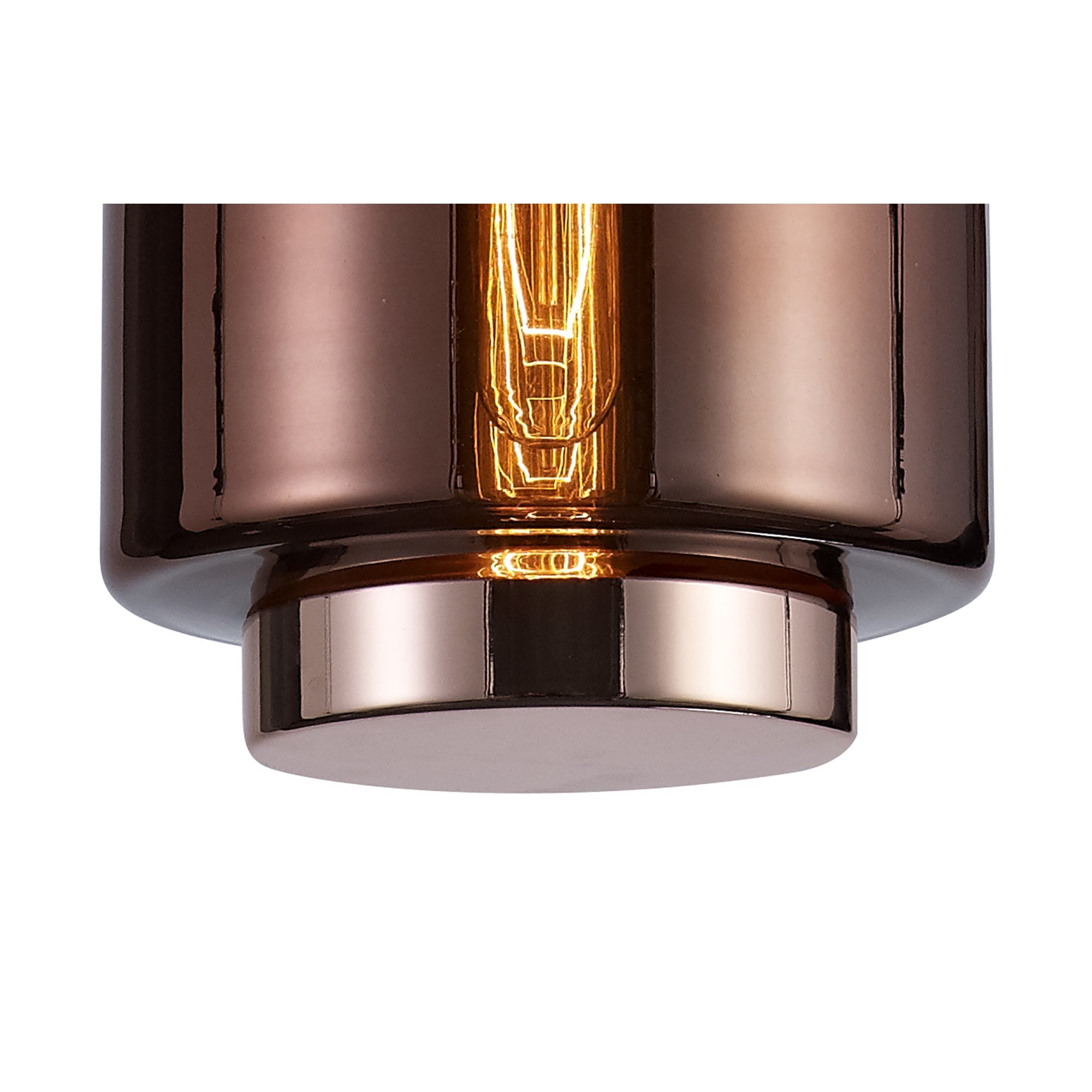 M6199 Jarras Pendant 20cm Round 1 Light Copper/Rose Gold Glass