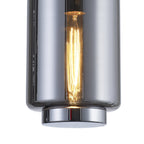 M6200 Jarras Pendant 20cm Round 1 Light Chrome/Ash Grey Glass