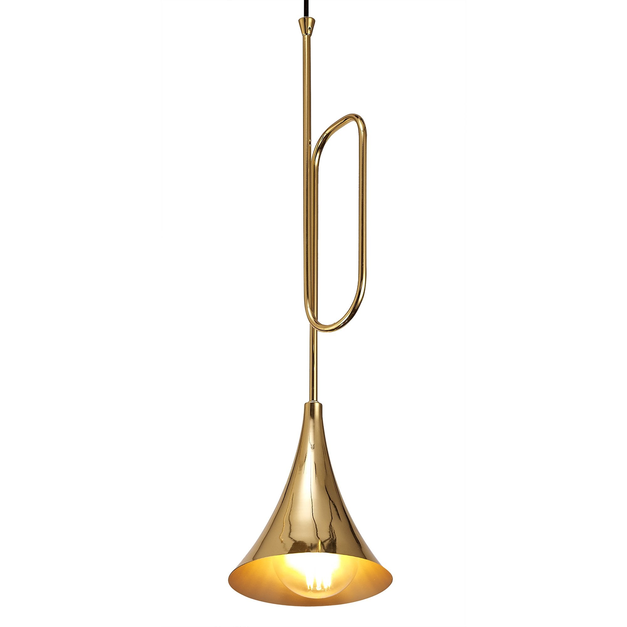M5896 Jazz Pendant 44cm Round Polished Gold