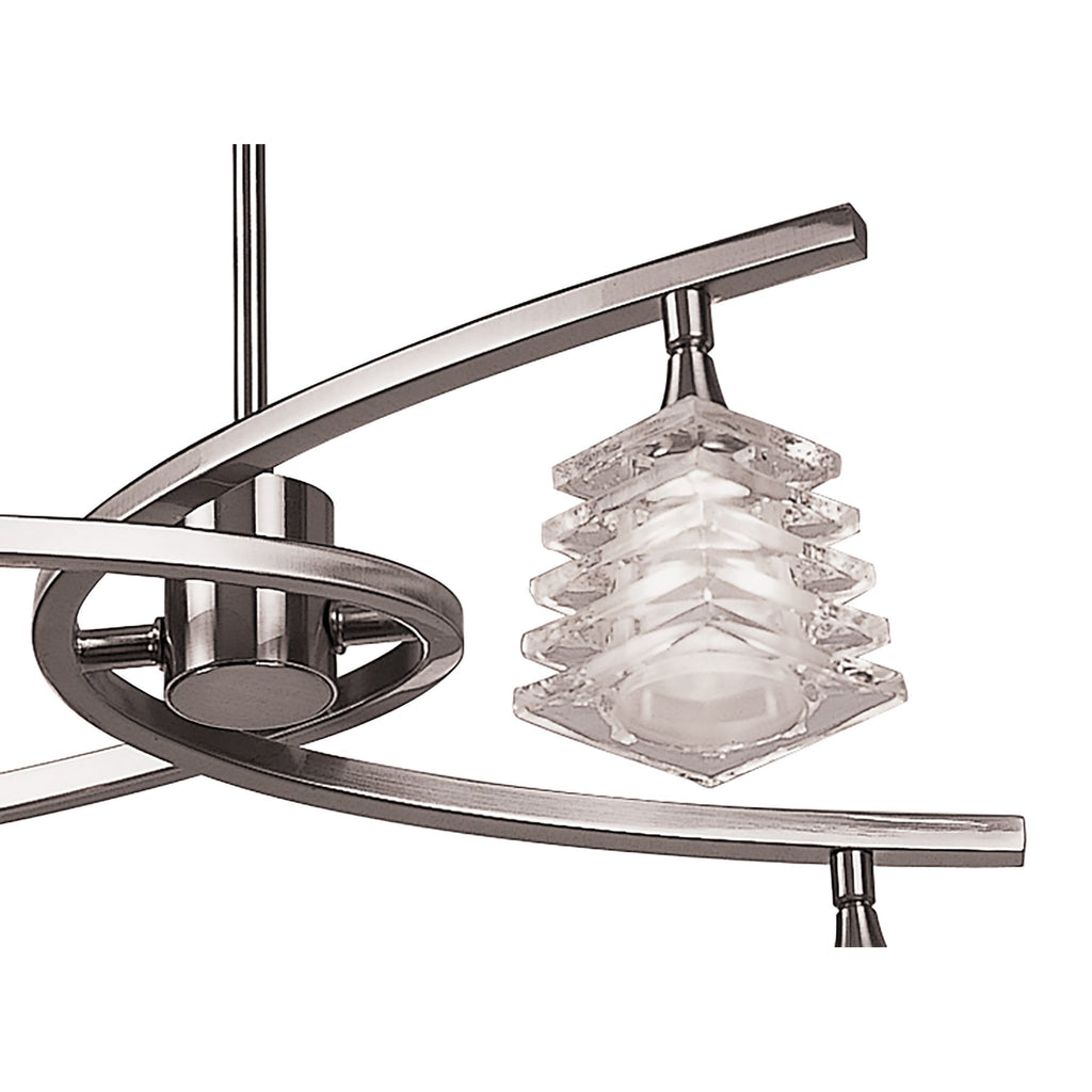 M0012 Keops Telescopic Pendant Convertible To Semi Flush 4 Light G9 Satin Nickel