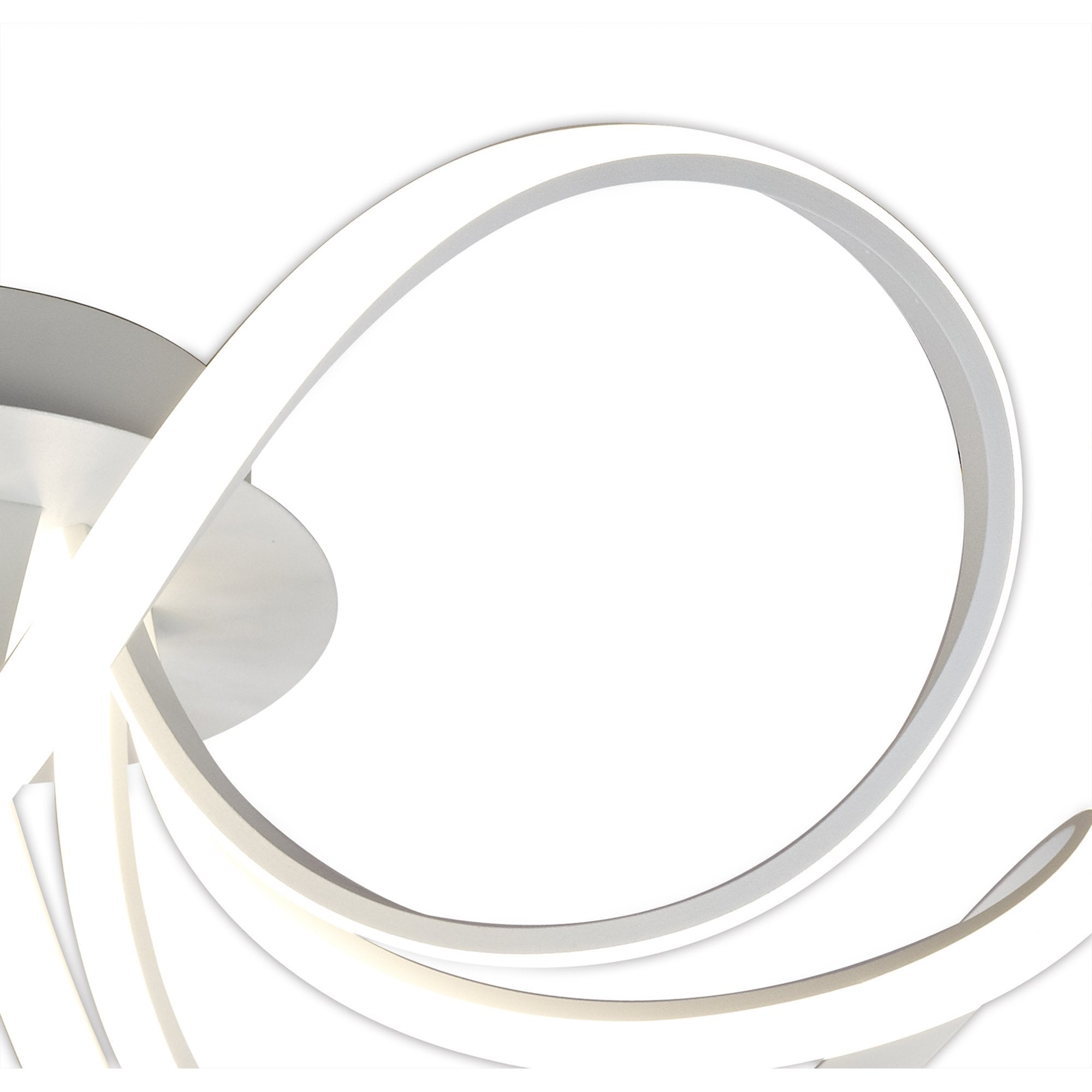 M6037 Knot Blanco Ceiling 74cm Round 5 Looped Arms 60W LED Dimmable White/Frosted Acrylic