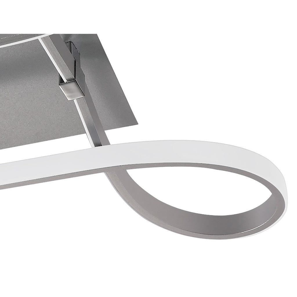 M4990 Knot Square Ceiling 40W LED 4 Looped Arms Silver/Frosted Acrylic/Polished Chrome