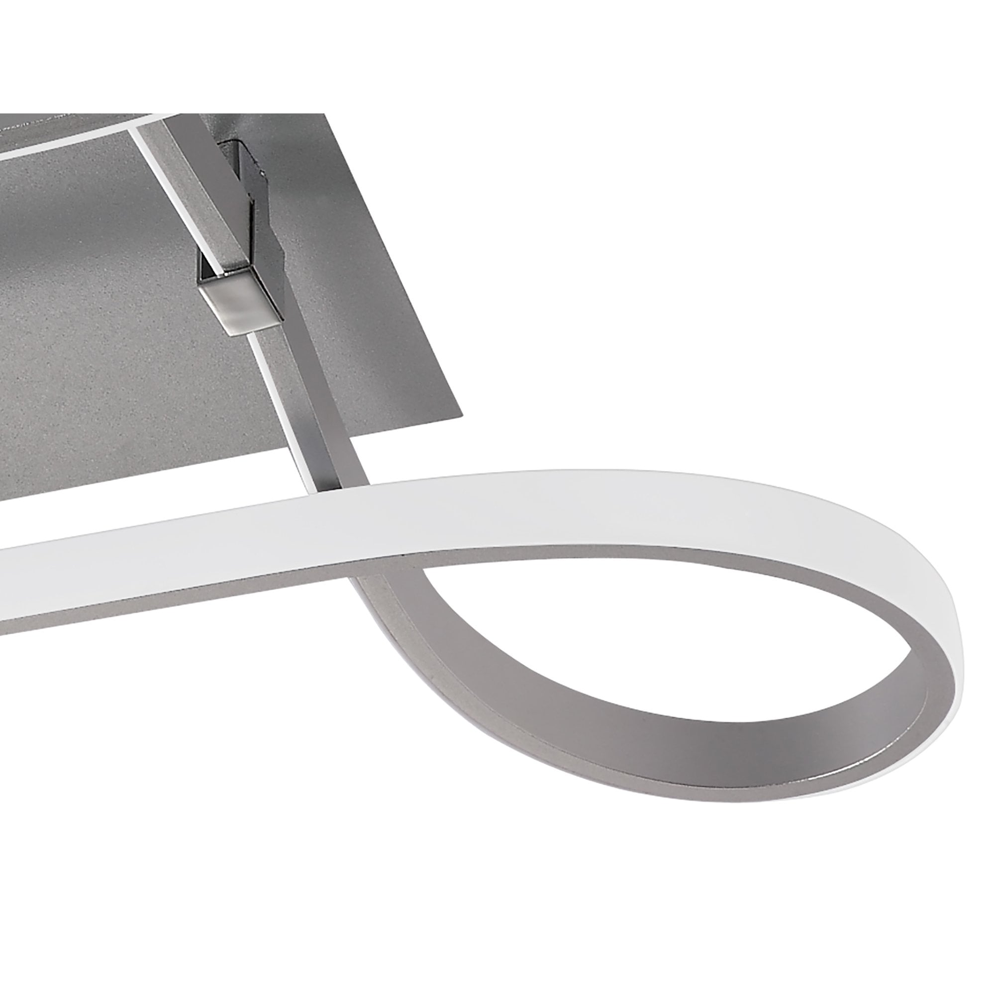 M4990 Knot Square Ceiling 40W LED 4 Looped Arms Silver/Frosted Acrylic/Polished Chrome