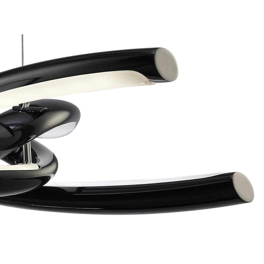 M3971 Knot Pendant 36W LED Gloss Black/White Acrylic/Polished Chrome