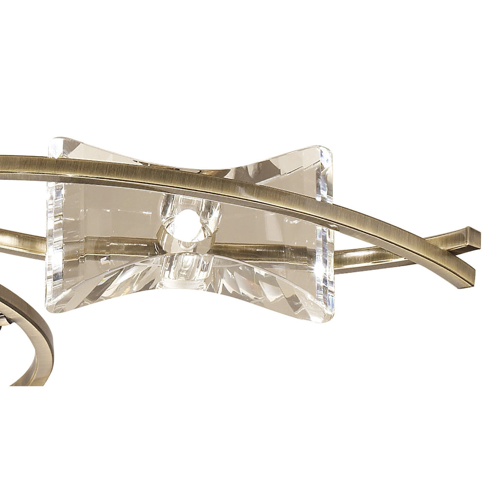 M0884AB Kromo Telescopic Convertible To Semi Flush 6 Light G9 Antique Brass