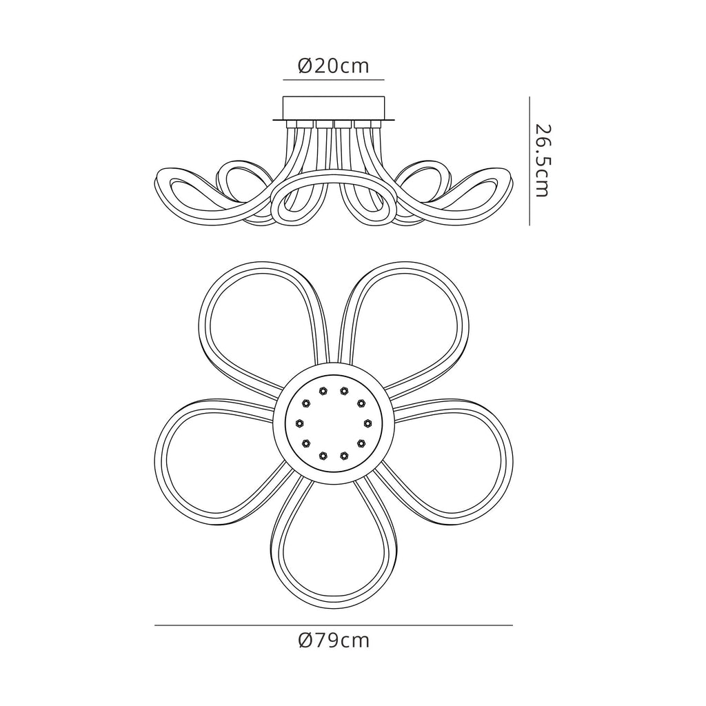 M6615 Knot II Ceiling 60W LED Chrome